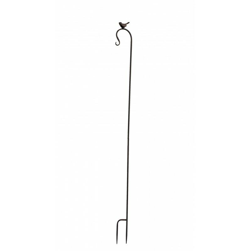 Tuteur crochet oiseau 6x12x155cm - Rouille