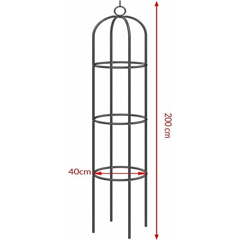 Ibuyke - Tuteur de Jardin Colonne rosiers Support pour Plantes grimpantes Obélisque de Jardin Tuteur pour végétaux Macaron