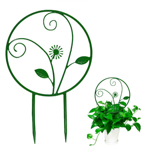 Tuteur de Plantes Circulaire Trellis pour Pots [Plastic, Vert, 37cm x 22.5cm, 60g] - Support pour Vigne Clematis Rosier Conçu pour Plantes Climbing Indoor Outdoor