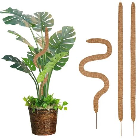 Tuteur flexible en fibre de coco (1 pièce, 60 cm) pour plantes grimpantes, idéal pour les palmiers et les vignes. Décoration florale pour balcon, jardin ou cour.