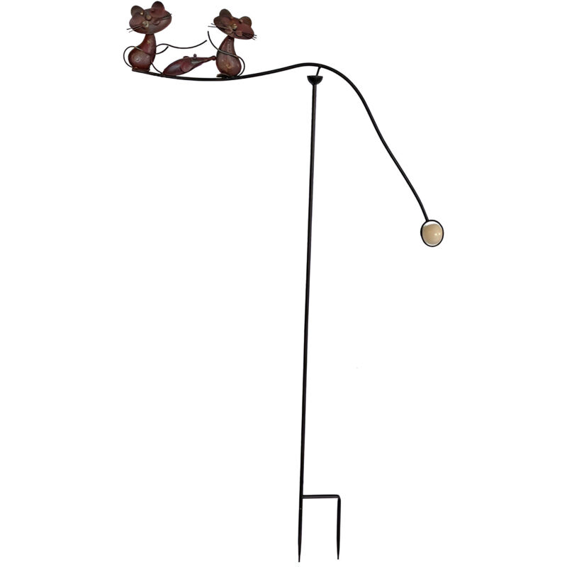 Mobile de jardin en fer 2 chats 1 souris