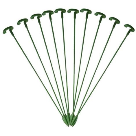 Tuteur Plante - Tiges de Support pour Bonsaï de Jardin - 10 pièces - 27 cm - ABS - Vert
