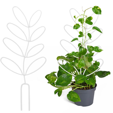 Tuteur Plante Treillage Feuille Original Mano Innovia [Fer] 31.5cm Noir/Blanc/Vert/Doré 1 Pièce - Support Mur et Jardins Vertical