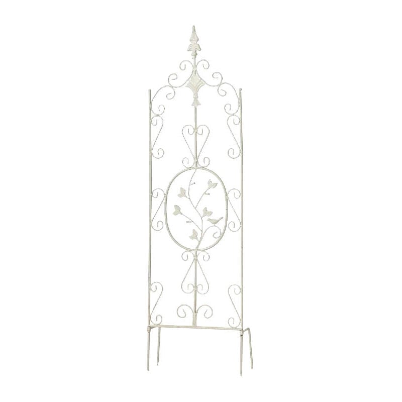 Tuteur pour plante grimpante 122x35 cm en métal blanc vieilli 100003868