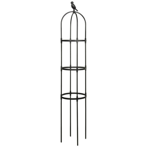 Tuteur pour Plantes 30x150cm Noir - Support de Croissance en Acier Inoxydable et Plastique pour Tomates et Plantes Grimantes