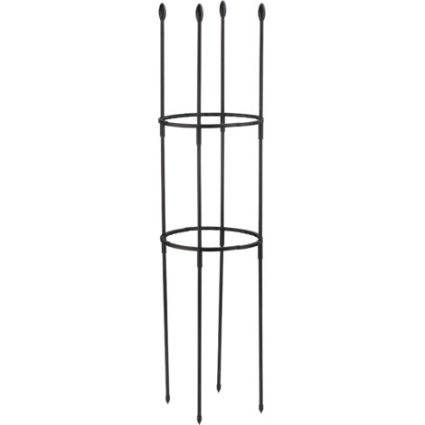 Tuteur pour Plantes Fibre de Verre - Support Stackable pour Pot (Φ22 x 85-160cm, Noir) - Kit 1 Support pour Fleurs et Jardins