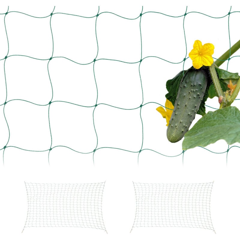 Relaxdays - Tuteur pour plantes, filet en lot de 3, en plastique, pour vos concombres ou tomates, 180 x 500 cm, vert