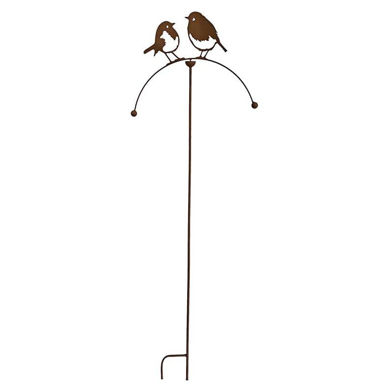 Tuteur tige mobile motif oiseaux rouille 40x4x100cm - Rouille