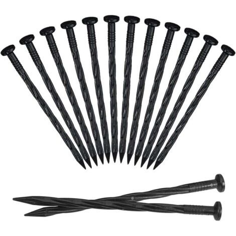 Tuteurs de bordure de pelouse, supports à tomates, 25 tuteurs de jardin en plastique, piquets de tente, tuteurs de jardin en spirale (pour les bordures de pavage)