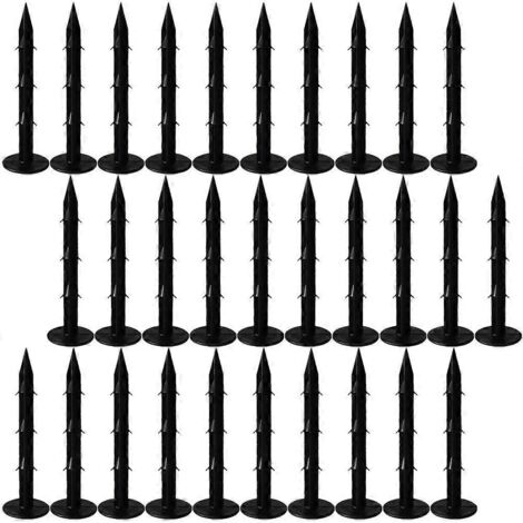 Tuteurs de jardin en plastique pour usage extérieur, lot de 100, noirs