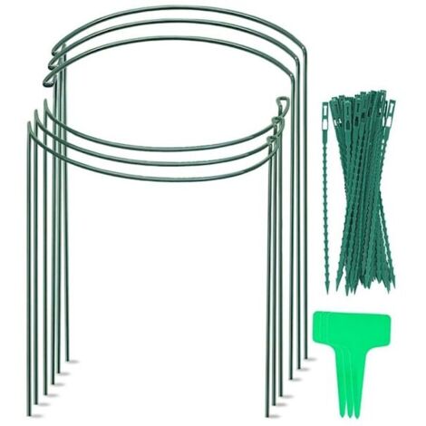 Tuteurs de jardin, lot de 6 demi-tuteurs métalliques pour plantes de jardin, arche de support pour plantes de jardin, support pour plantes de jardin