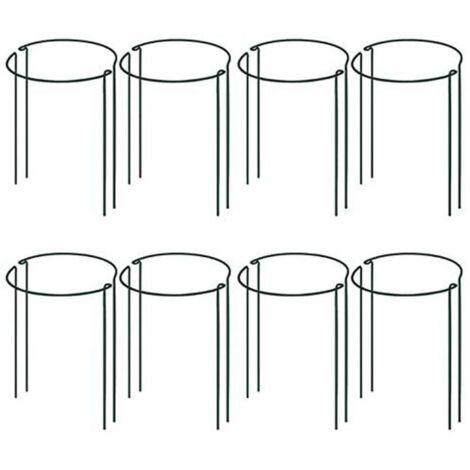 Tuteurs pour plantes, 16 tuteurs de jardin demi-ronds en métal, tuteurs verts, bordures de jardin