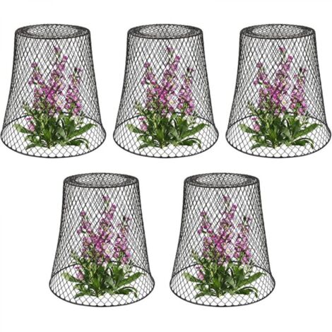 Tuteurs pour plantes, housse de protection en métal pour plantes, lot de 5, noir
