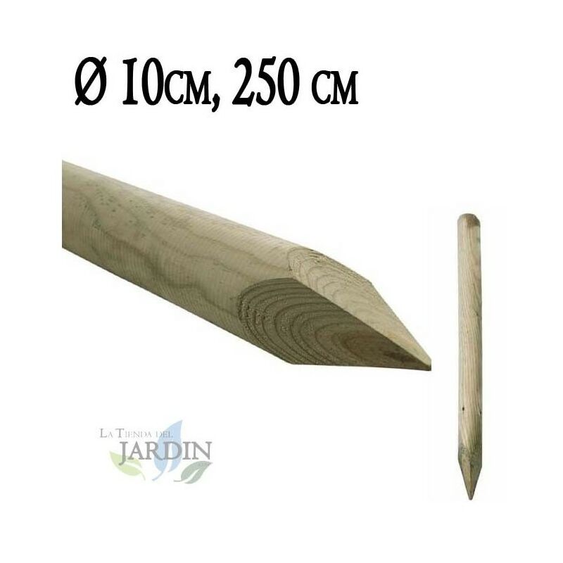 

Tutor de madera con punta 250 cm, diámetro 10 cm