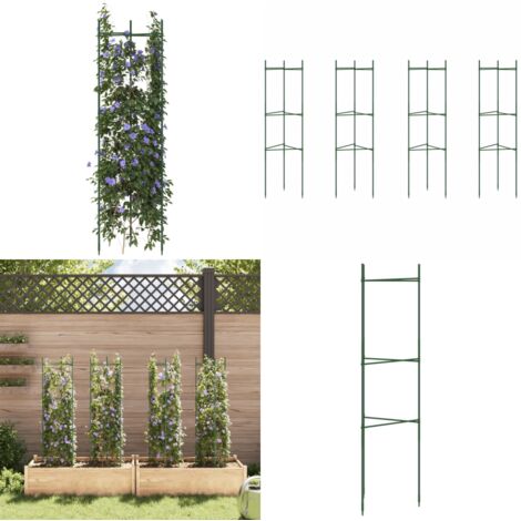 Tutores para tomates 4 unidades acero y PP 116 cm - Soporte para plantas - Tutores para enredaderas