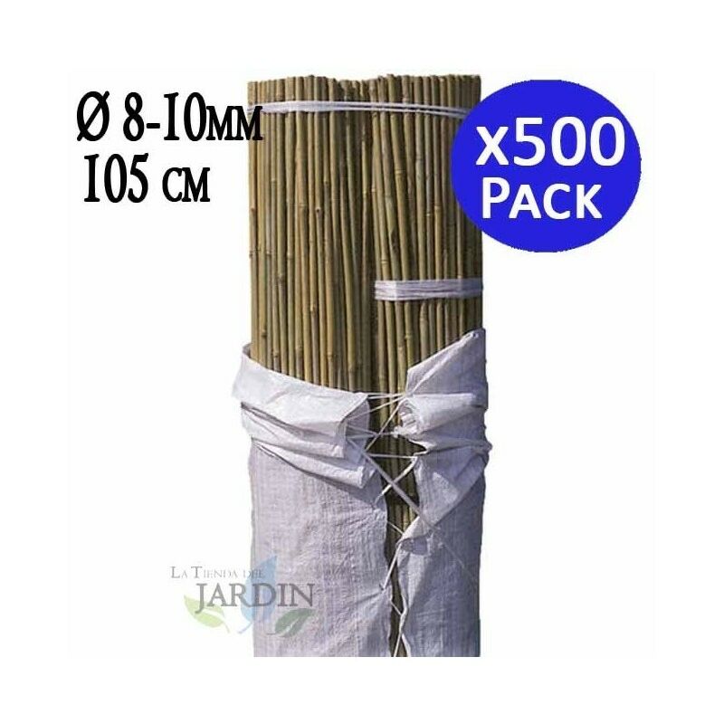 Tuteur en Bambou 105 cm, 8-10 mm (Pack 500). Baguettes de bambou, canne de bambou écologique pour soutenir les arbres