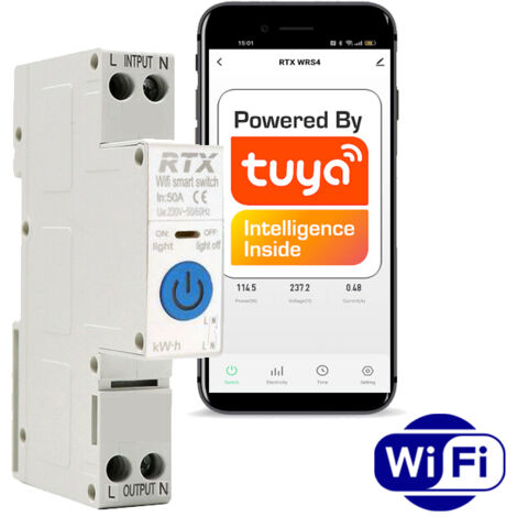 TUYA 40A DIN WiFi-Controller-Relais ENERGIEMESSUNG