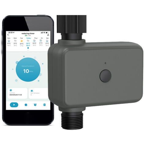 Tuya Bluetooth Smart-Bewässerungstimer, programmierbarer Timer mit Regenfunktion, kompatibel mit Google Home (Hub erforderlich)