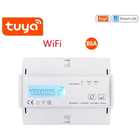 Tuya Contatore di Energia Elettrica Trifase Smart Wi-Fi 80A Multifunzione