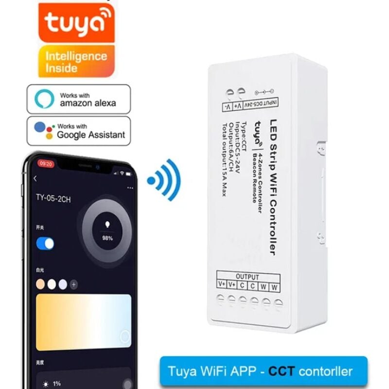 Image of Tuya - Controller 4 Zone per Strip Led Smart WiFi cct