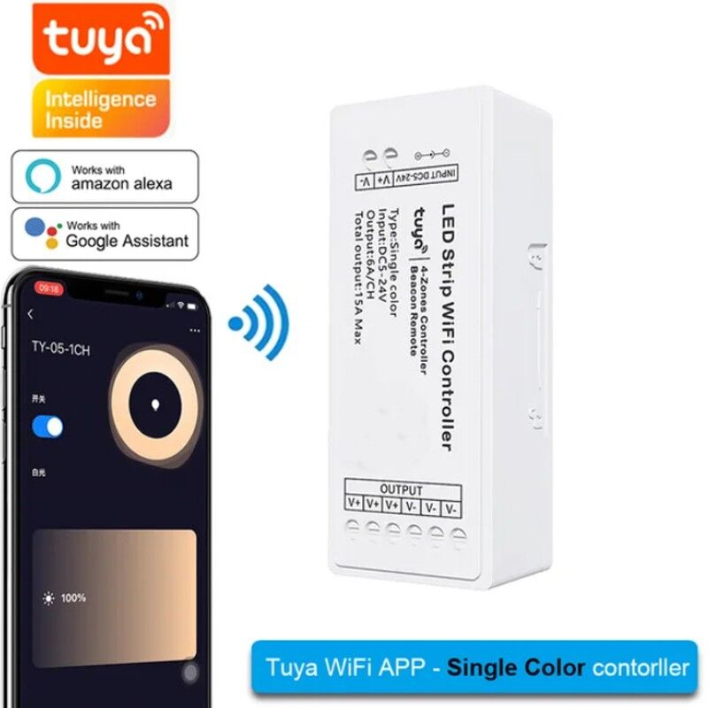 Image of Tuya - Controller 4 Zone per Strip Led Smart WiFi Colore Singolo