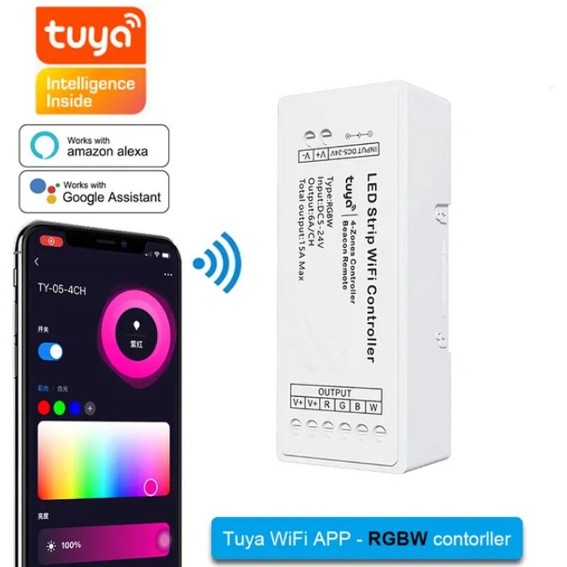 Image of Tuya - Controller 4 Zone per Strip Led Smart WiFi rgbw