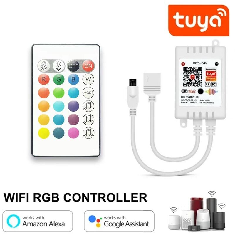 Image of Tuya Controller per LED RGB+W Smart WiFi con Telecomando IR24