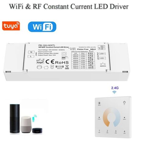 Tuya Driver per LED a Corrente Costante Smart WiFi ed RF da 12W  350-700mA