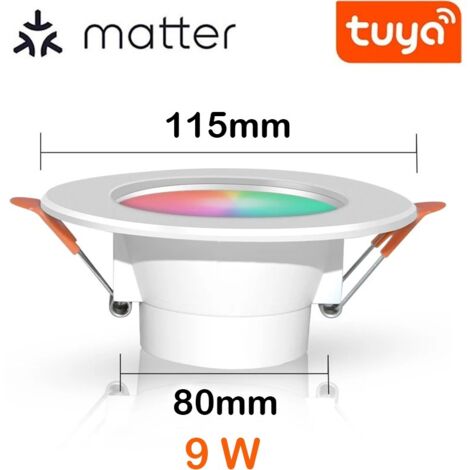 Tuya Faretto a LED da Incasso Smart Matter WiFi RGB+CW+CT  9W