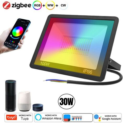 Tuya Faro a LED Smart Zigbee RGBCW Impermeabile da Esterno  30W