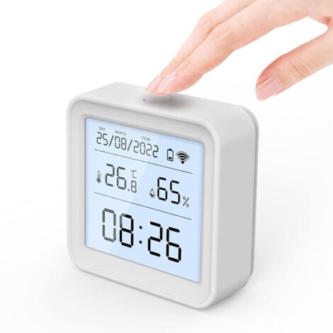 Tuya Indoor WiFi Thermometer Hygrometer, Humidity Sensor with Backlit Data Logging Screen, Baby Room Hygrometer Thermometer for Home