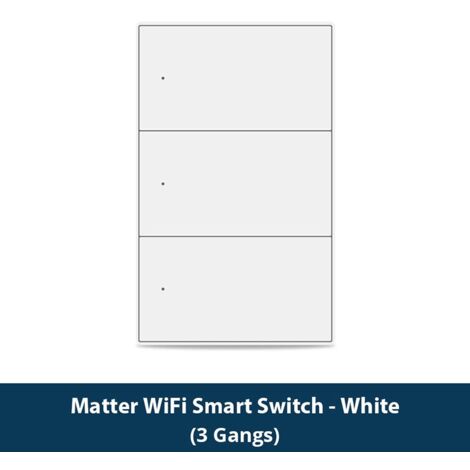 Tuya Interruttore a Pulsante Bianco per Luce Smart Matter da Muro Serie Fusion Dimensione: 3 Pulsanti