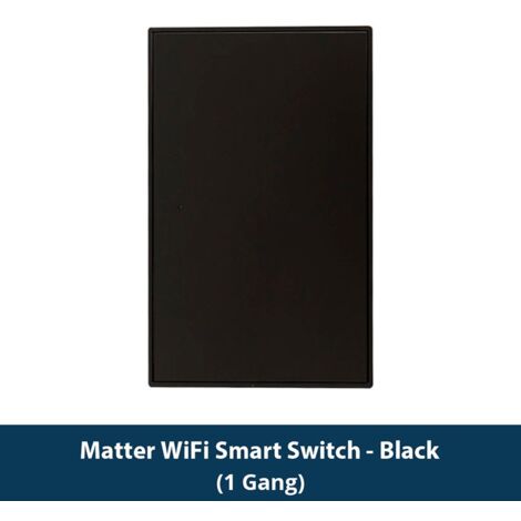 Tuya Interruttore a Pulsante Nero per Luce Smart Matter da Muro Serie Fusion  Dimensione: 1 Pulsante