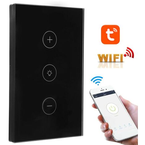 Tuya Interruttore Dimmer Touch Smart WiFi e Bluetooth per Luci  Colore: Nero