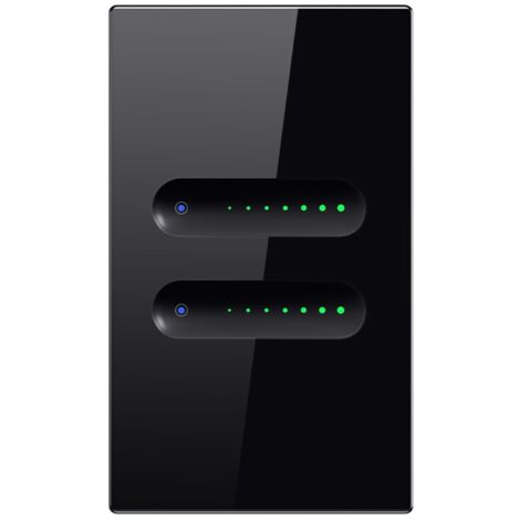 Tuya Interruttore Dimmerabile Nero per Luci Smart WiFi  Dimensione: 2 Pulsanti