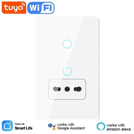 Tuya Interruttore Touch Smart WiFi con Presa Italiana  Dimensione: 1 Pulsante