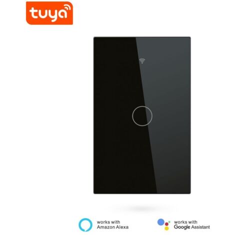 Tuya Interruttore Touch Smart WiFi con RF 433 MHz Nero  Dimensione: 1 Pulsante