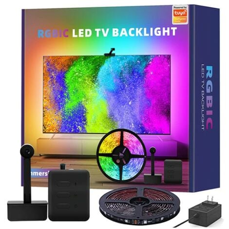 Luci a Led TV, Luci a Led per TV Retroilluminazione a Led 4M TV Led  Striscia di Luce per 50-55 pollici RGB Cambia Colore Luci TV Led con  Sincronizzazione Musica Telecomando Controllo