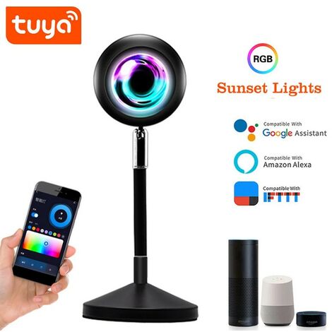 Tuya Lampada Ufo Sunset Smart WiFi Proiettore di Luci  Nero