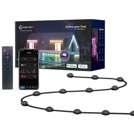 Tuya Luci Esterne Permanenti RGBIC Smart WiFi 15 Metri con Telecomando
