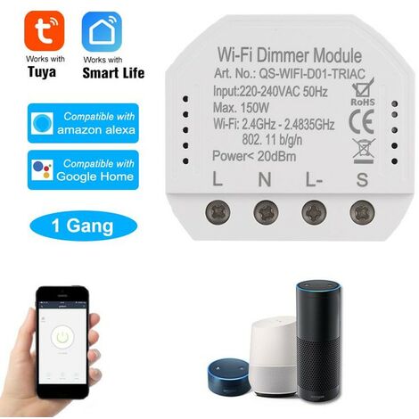 Homcloud Modulo Smart Dimmer 220V AC Triac 1CHx1.5A Wi-Fi+RF 2.4G