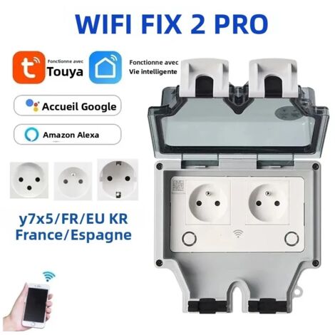 Tuya – prise murale électrique étanche EU FR KR IL IP66, prise extérieure avec minuterie, Wifi, prises de courant intelligentes, 220V, double maître