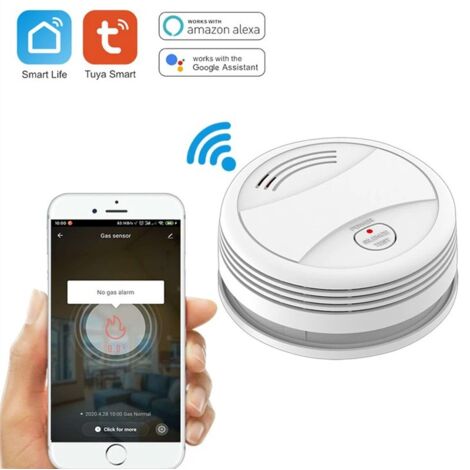 Tuya Rilevatore di Fumo Fotoelettrico Smart WiFi con Sirena