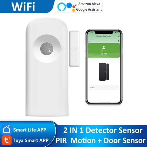 Tuya Sensore Smart WiFi Multifunzione Porte e Finestre con Rilevatore di Movimento PIR