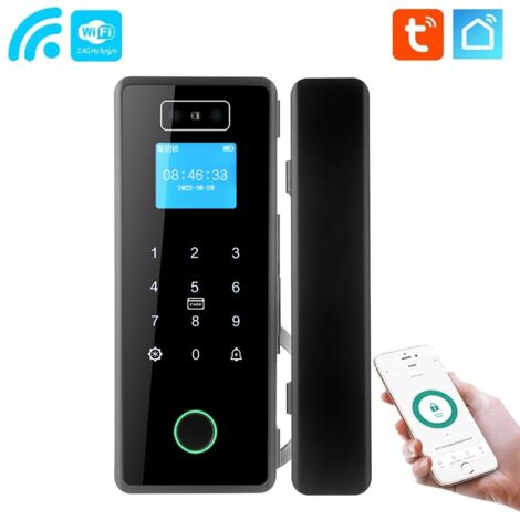 Tuya Serratura per Porta in Vetro Smart WiFi con Riconoscimento Facciale e Schermo