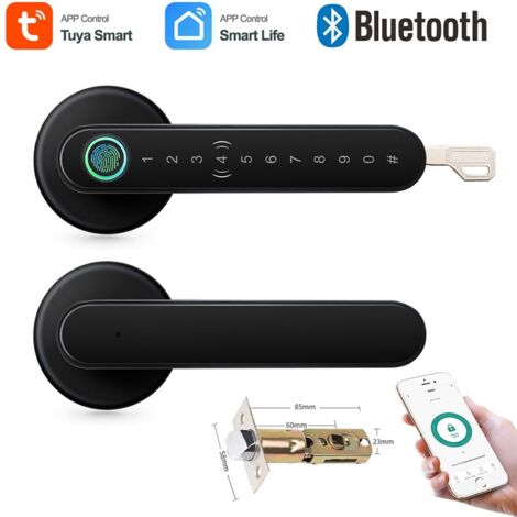 Tuya Serratura Smart Bluetooth con Impronta Digitale 4 in 1  Nero