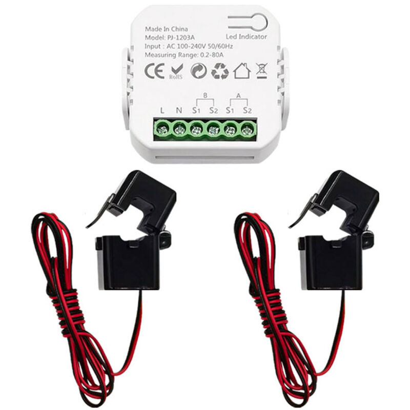 Lifcausal - Tuya Smart moniteur de puissance bidirectionnel, compteur 12 canaux avec transformateur ct, surveillance en temps réel de la puissance du