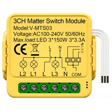 Tuya Smart Switch Matter Modulo Relè 3