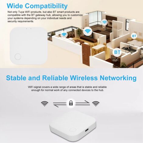 Tuya Smart WiFi + BT Hub [Smart Home Gateway] + Hausautomatisierungsbrücke + Kompatibel mit Alexa & Smart Life