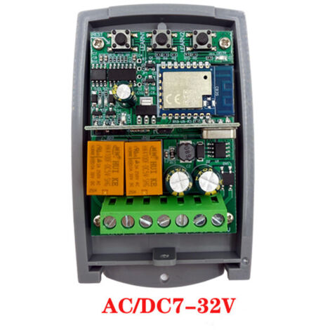 Tuya Smart WiFi/Zigbee Dual-Channel-Empfänger (433,92 MHz), Garagentorsteuerung mit Rolling Code und großem Spannungsbereich (2 Kanäle), AC/DC 7–32 V